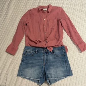 J.Crew classic fit double gauze shirt sz 6